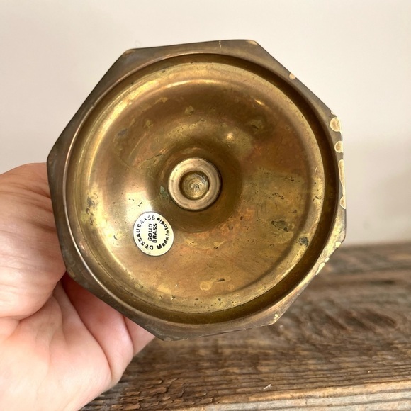 Solid brass candlesticks set of 2 - Picture 5 of 6